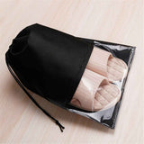 12PCS Shoe Bags for Travel - Large Dustproof Drawstring Shoes Pouch Packing Organizers for Men & Women, Black（storage bag only） In Australia - Darrahopens