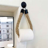 2 pack Rope Toilet Paper Holder - Self Adhesive, No Drill Required, Black, Stainless Steel and Cotton Rope In Australia - Darrahopens