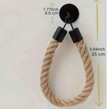 2 pack Rope Toilet Paper Holder - Self Adhesive, No Drill Required, Black, Stainless Steel and Cotton Rope In Australia - Darrahopens