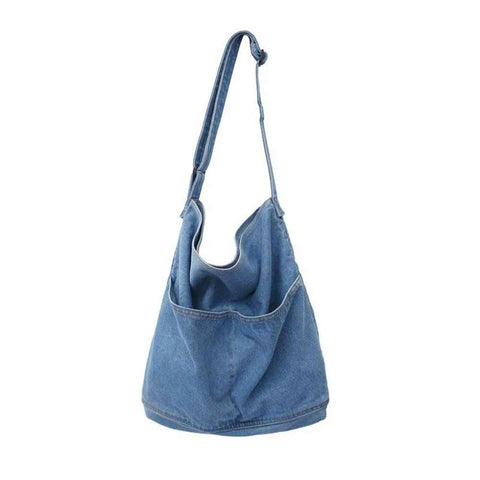 Denim Shoulder Bag Casual Tote Bag Large Handbag Jean Purse for Women,Casual Retro Aesthetic Crossbody Bag Handbag In Australia - Darrahopens
