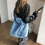Denim Shoulder Bag Casual Tote Bag Large Handbag Jean Purse for Women,Casual Retro Aesthetic Crossbody Bag Handbag In Australia - Darrahopens