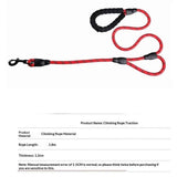Dog Leash Heavy Duty 6ft, Double Handle Dog Leash with Padded Handle for Traffic Control, Reflective Rope Leashes for Large and Medium Dogs Night Control Safety Training (Red) In Australia - Darrahopens