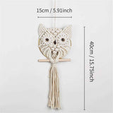 Owl Wall Hanging Tapestry - Hand Woven Boho Wall Art for Living Room, Bedroom, Home Decor (White Owl) In Australia - Darrahopens