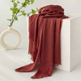 Women Scarfs Large Long Beach Gauze Shawl Wrap,for Daily Outfits Stylish Occasions,Scarf Category Ornament 100cm-190cm(dark red) In Australia - Darrahopens