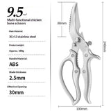 Heavy Duty Kitchen Scissors - All Purpose Poultry Shears with Anti-Slip Handle & Safety Lock, Stainless Steel Food Scissors for Chicken, Meat, Bones, Vegetables In Australia - Darrahopens