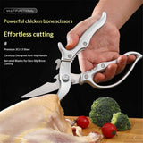Heavy Duty Kitchen Scissors - All Purpose Poultry Shears with Anti-Slip Handle & Safety Lock, Stainless Steel Food Scissors for Chicken, Meat, Bones, Vegetables In Australia - Darrahopens