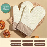 1 pair of Silicone Oven Mitts，Heat Resistant up to 572°F, Oven Gloves with Soft Lining, Non-Slip Kitchen Essentials, Kitchen Gadgets, Apartment Essentials, Great Gift for Cooking (beige-1pair) In Australia - Darrahopens