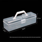 Plastic Storage Container with Lid, Clear Craft Tool Art Supply Sewing Organizer Box with Handle, Storage Bin for Paint Brush, Cards, Pencils, Crayon, Toys, Ribbons （30*9*8.7cm) In Australia - Darrahopens
