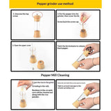 Pepper Mill, Pepper Grinder Set, Body Refillable Mills 1pcs, Adjustable Salt Grinder Shaker for Home,Kitche,Exquisite Appearance also Suitable for Restaurant Decoration In Australia - Darrahopens