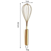 Stainless Steel Egg Whisk with Gold Plating - Ecofriendly Manual Egg Beater, Milk Frother, Hand Blender, Cake Tool and kitchen Gadget – Gold In Australia - Darrahopens