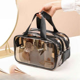 Clear Toiletry Bag for Women Men, Portable Large Travel Makeup Bag, Waterproof & Draining Transparent Cosmetic Bag In Australia - Darrahopens