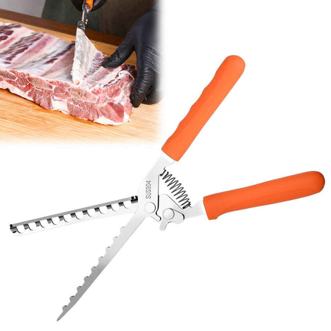 Rib Membrane Removal Tool - High Duty Premium Stainless Steel BBQ Prep Kit for Effortless Grilling, Membrane Remover for Ribs（orange） In Australia - Darrahopens