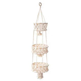 3 Tier Hanging Basket - Space Saving Hanging Fruit Basket for Kitchen or Decorative Boho Decor Hanging Plant Holder - Use for Produce Baskets, Indoor Planter Hangers, Beige In Australia - Darrahopens