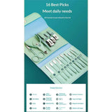 Manicure Set Professional, Nail Clippers, Pedicure Kit, 16 In 1 Grooming Kit Stainless Steel, Toenail Scissors Tools for Men Women Mint Upgraded Version In Australia - Darrahopens