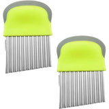 2 pack Crinkle Cutter for Veggies Potato Cutter for Fries, Stainless Steel Blade, Potato Slicer French Fry Crinkle Cutter, Crinkle Chopper Wavy Cutting Tool for Potatoes Carrots Cucumbers In Australia - Darrahopens
