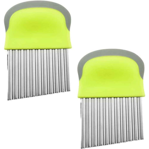 2 pack Crinkle Cutter for Veggies Potato Cutter for Fries, Stainless Steel Blade, Potato Slicer French Fry Crinkle Cutter, Crinkle Chopper Wavy Cutting Tool for Potatoes Carrots Cucumbers In Australia - Darrahopens