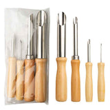 2 set Round Hole Cutter 4 PCS Stainless Steel and Wood Circle Shaping Hole Cutters for Pottery Clay Sculpture 4Sizes In Australia - Darrahopens