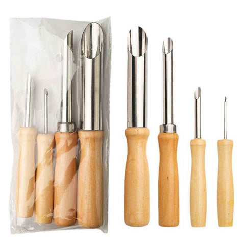 2 set Round Hole Cutter 4 PCS Stainless Steel and Wood Circle Shaping Hole Cutters for Pottery Clay Sculpture 4Sizes In Australia - Darrahopens