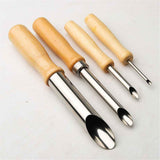 2 set Round Hole Cutter 4 PCS Stainless Steel and Wood Circle Shaping Hole Cutters for Pottery Clay Sculpture 4Sizes In Australia - Darrahopens