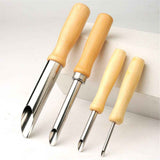 2 set Round Hole Cutter 4 PCS Stainless Steel and Wood Circle Shaping Hole Cutters for Pottery Clay Sculpture 4Sizes In Australia - Darrahopens