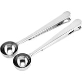 4 Pack of Coffee Scoops, stainless steel measuring scoop, with coffee bag clip, suitable for ground coffee, espresso beans, milk powder, protein powder In Australia - Darrahopens