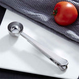 4 Pack of Coffee Scoops, stainless steel measuring scoop, with coffee bag clip, suitable for ground coffee, espresso beans, milk powder, protein powder In Australia - Darrahopens