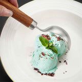 2 pack Small Cylindrical Ice Cream Scoop Stainless Steel with Wood Handle, stainless steel Ice Scoop for Freezer In Australia - Darrahopens