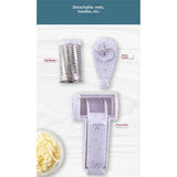 Rotary Cheese Grater with 3 Stainless Steel Drums – Manual Hand Crank Grater for Parmesan, Hard Cheese, Chocolate, Nuts – Durable Handheld Kitchen Tool (White) In Australia - Darrahopens