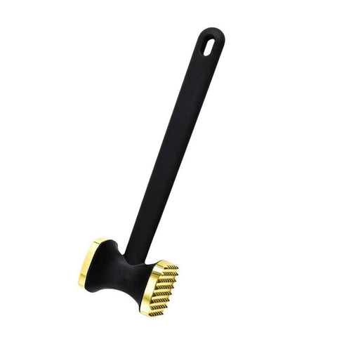 2 pack Meat Tenderizer Tool, Double Side Meat Hammer Tenderizer With Comfort-Grip Handle Heavy Duty Manual Hammer Mallet Tool for Steak Chicken and Pork(Black+golden) In Australia - Darrahopens