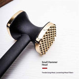 2 pack Meat Tenderizer Tool, Double Side Meat Hammer Tenderizer With Comfort-Grip Handle Heavy Duty Manual Hammer Mallet Tool for Steak Chicken and Pork(Black+golden) In Australia - Darrahopens