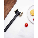 2 pack Meat Tenderizer Tool, Double Side Meat Hammer Tenderizer With Comfort-Grip Handle Heavy Duty Manual Hammer Mallet Tool for Steak Chicken and Pork(Black+golden) In Australia - Darrahopens