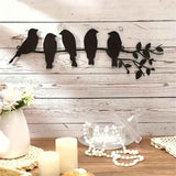 2 pack ferraycle iron Bird Wall Art - Birds on Branch with Leaves - iron Sculpture Wall Hanging Sign for Balcony, Garden, Home Decor(Black) In Australia - Darrahopens