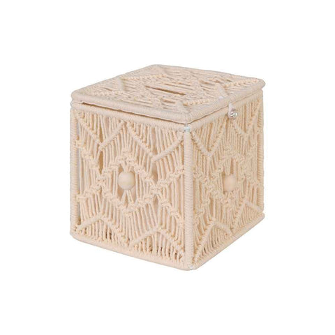 Tissue Box Cover Square Open-Bottom Tissue Box Holder Boho Decor Tissue Organizer Bohemian Handmade Woven Tissue Cube Box for Bathroom Bedroom Dresser Living Room Office Dorm, beige In Australia - Darrahopens