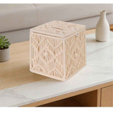 Tissue Box Cover Square Open-Bottom Tissue Box Holder Boho Decor Tissue Organizer Bohemian Handmade Woven Tissue Cube Box for Bathroom Bedroom Dresser Living Room Office Dorm, beige In Australia - Darrahopens