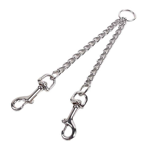 Metal Double Dog Leash Coupler, Chew Proof Tangle Free Dual Pet Dog Leash Extension Splitter Lead for 2 Dogs（3.5mm*60cm） In Australia - Darrahopens
