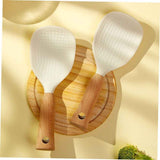 2 Pcs Standing Silicone Rice Spoon Paddle with Wood Handle, Nonstick Standing Rice Cooker Spatula for Kitchen Cooking In Australia - Darrahopens