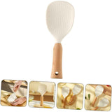 2 Pcs Standing Silicone Rice Spoon Paddle with Wood Handle, Nonstick Standing Rice Cooker Spatula for Kitchen Cooking In Australia - Darrahopens