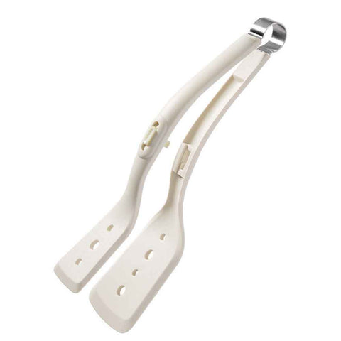 2-in-1 Silicone Spatula Tongs - Heat-Resistant Food Turner & Tongs for Flipping Fish, Steak, Pancakes - Non-Scratch, BPA-Free (White) In Australia - Darrahopens