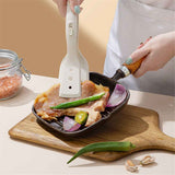 2-in-1 Silicone Spatula Tongs - Heat-Resistant Food Turner & Tongs for Flipping Fish, Steak, Pancakes - Non-Scratch, BPA-Free (White) In Australia - Darrahopens