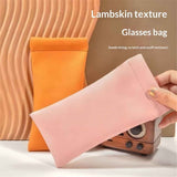 2 Pack Squeeze Top Sunglass Pouch - Portable Sunglass Organizer Pouch Bags Soft PU Leather Glasses for Women Men, Glasses Cases Soft, Portable Leather Sunglasses Bag In Australia - Darrahopens