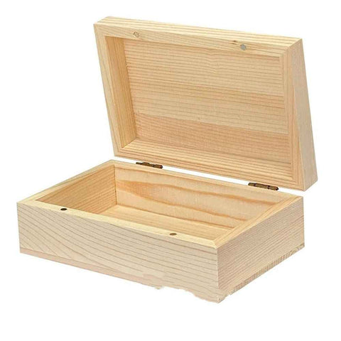 Large Unfinished Wooden Box, 14*9*5cm Natural Unfinished Pine Wood Box with Hinged Lid for DIY Craft Art Hobbies and Home Storage In Australia - Darrahopens