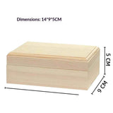 Large Unfinished Wooden Box, 14*9*5cm Natural Unfinished Pine Wood Box with Hinged Lid for DIY Craft Art Hobbies and Home Storage In Australia - Darrahopens