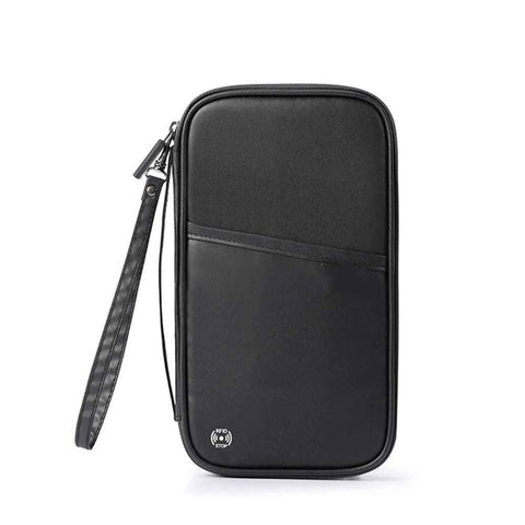 Travel Passport Holder, Large Family Passport Walle for Men Women RFID Passport Cover Lightweight Portable Document Organizer with Wrist Strap (Black) In Australia - Darrahopens