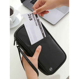 Travel Passport Holder, Large Family Passport Walle for Men Women RFID Passport Cover Lightweight Portable Document Organizer with Wrist Strap (Black) In Australia - Darrahopens