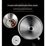 304 Stainless Steel Kitchen Funnel with Filter Strainer Wine Funnel Filter Transferring Liquid,Dry Powder Ingredients In Australia - Darrahopens