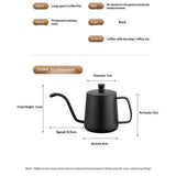 Gooseneck Pour Over Coffee Kettle 12 oz （350ml）Stainless Steel Hand Drip Long Narrow Spout  for Stove Top, black In Australia - Darrahopens