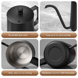 Gooseneck Pour Over Coffee Kettle 12 oz （350ml）Stainless Steel Hand Drip Long Narrow Spout  for Stove Top, black In Australia - Darrahopens
