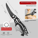 Poultry Shears, Heavy Duty Kitchen Shears with Serrated Edge, No Rust Spring Loaded, Multipurpose Stainless Steel Kitchen Scissors for Chicken, Bone, Meat, Turkey, Fish Thanksgiving Gifts In Australia - Darrahopens