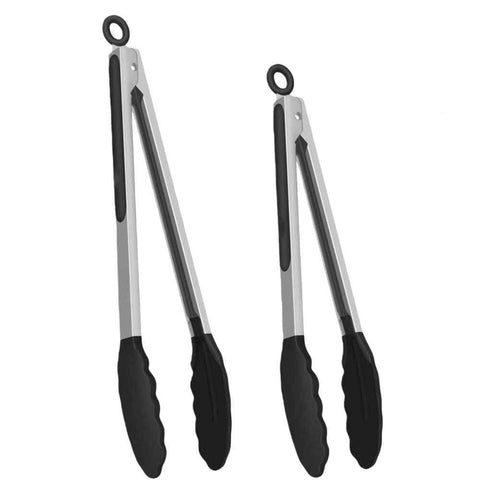 Kitchen Tongs for Cooking with Silicone Tips , BPA Free Stainless Steel set of 2 Silicone Tongs for Cooking, Grilling & Toss a Salad, Heat Resistant Grill Tongs for Serving Food In Australia - Darrahopens