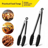 Kitchen Tongs for Cooking with Silicone Tips , BPA Free Stainless Steel set of 2 Silicone Tongs for Cooking, Grilling & Toss a Salad, Heat Resistant Grill Tongs for Serving Food In Australia - Darrahopens